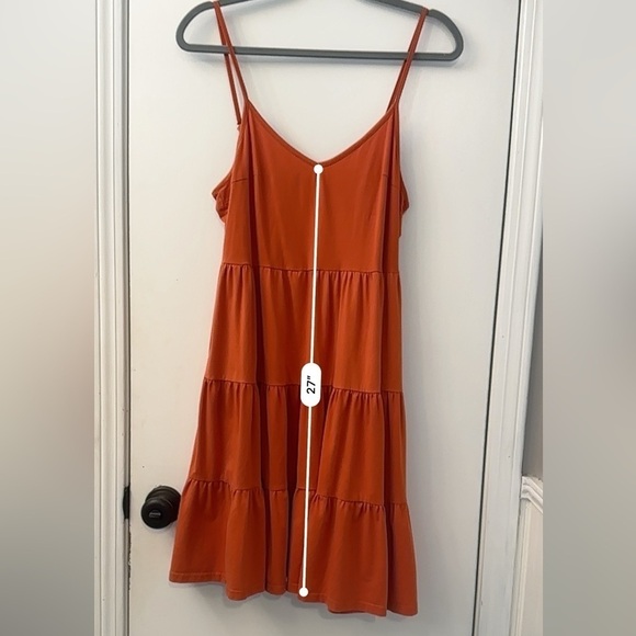 ZJCT ORANGE OMBRÉ MINI DRESS WITH POCKETS COTTON BLEND. SIZE M - Picture 10 of 12